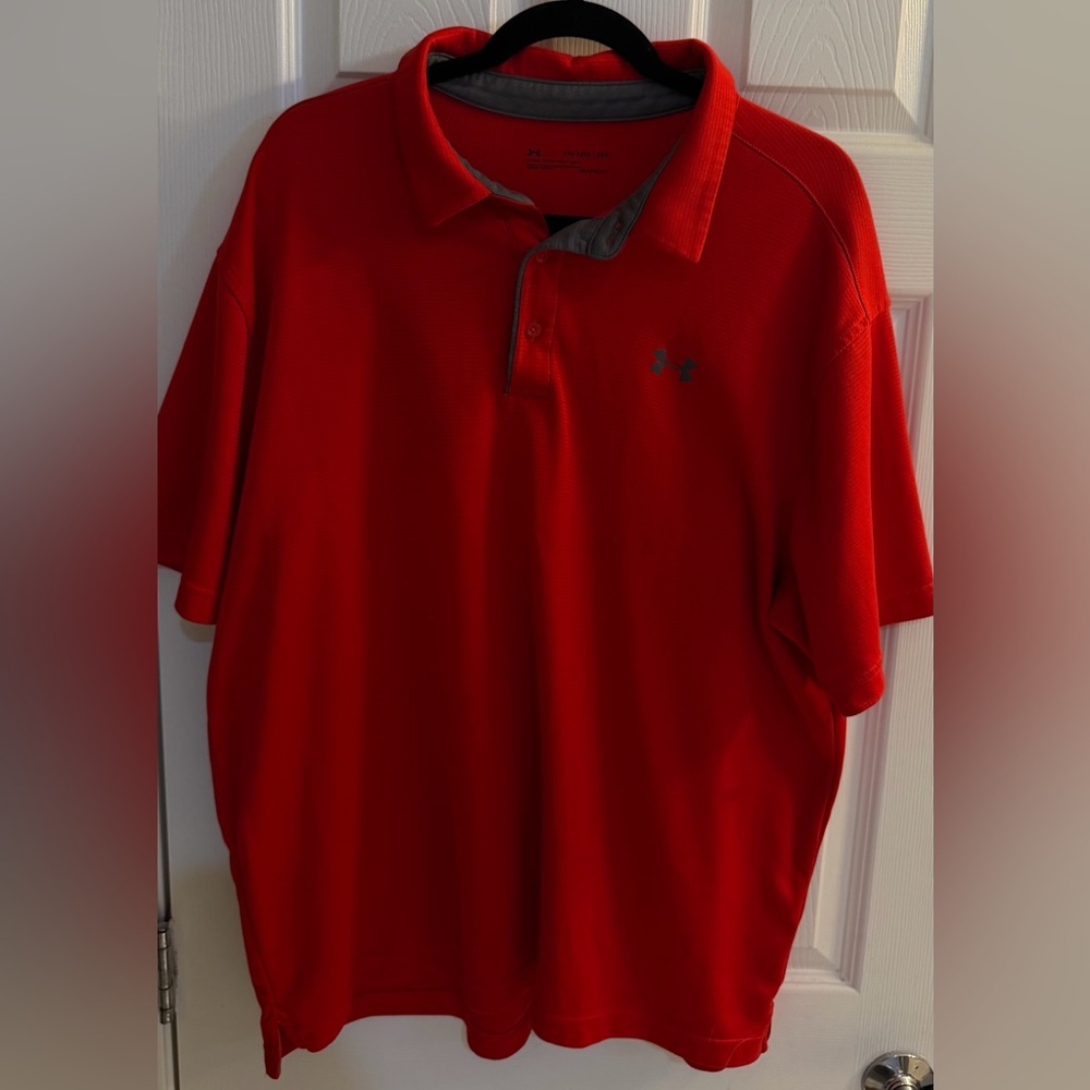 Under Armour Men's Vibrant Red Polo Heatgear